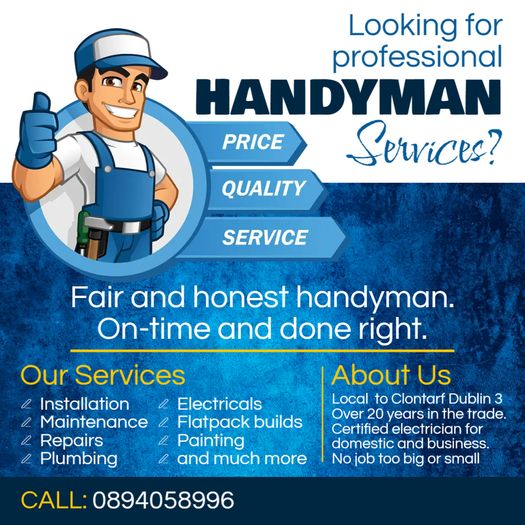 Electrician, Handyman, other services.