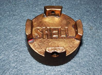 Vintage SHELL 2gal brass oil can cap