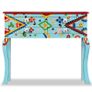 Console Table Solid Mango Wood Blue Hand Painted Image 5