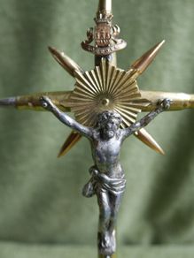 Vintage Trench Art Crucifix Bullet Cross Religious Folk Jesus God