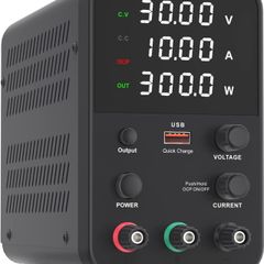 DC power supply (0-30V,0-10A) adjustable, switching power supply, mini high precision 4-digit display with USB fast charging interface, variable lab bench power supply MULTIPLE VARIATIONS AVAILABLE, SEE DESCRIPTION (FREE POSTAGE)