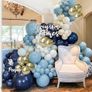Royal Blue and Gold Balloon Arch Image 6
