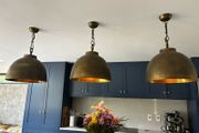 Brass Pendant Ceiling Light x3