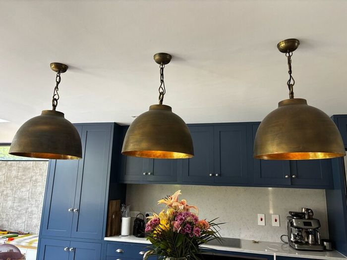 Brass Pendant Ceiling Light x3