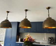 Brass Pendant Ceiling Light x3