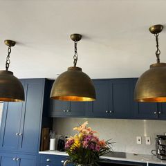 Brass Pendant Ceiling Light x3