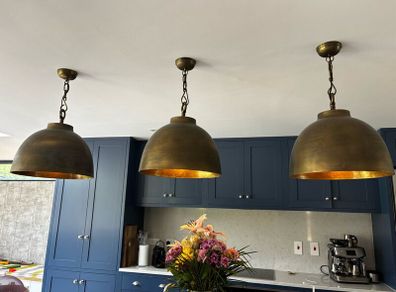 Brass Pendant Ceiling Light x3