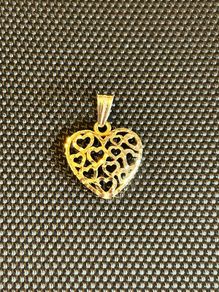 14ct Gold Heart Pendant stamped 1g