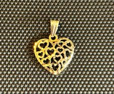 14ct Gold Heart Pendant stamped 1g