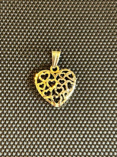 14ct Gold Heart Pendant stamped 1g