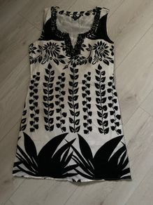 Savida Dressy Black/White Tunic Top Size 12