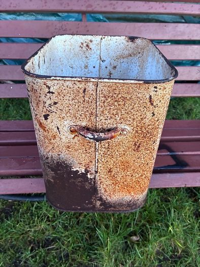 Vintage enamel bread bin