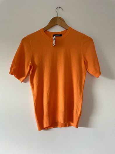 Dunnes peach short sleeve crew neck top size small New