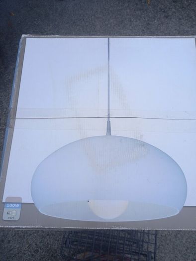 Light fittings -  Pendant with white metal shade .