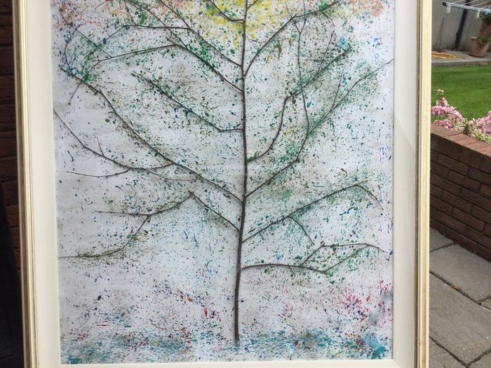 Art - Oil on Board with Natural Twigs. ( Reduced)