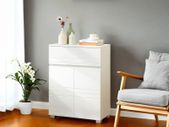 Bathroom cabinet white  bathroom cabinet, sideboard with drawer, bathroom cabinet with double door, adjustable shelf level, with feet, for bathroom, hallway, entrance area, 60 x 30 x 80 cm, white