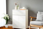 Bathroom cabinet white  bathroom cabinet, sideboard with drawer, bathroom cabinet with double door, adjustable shelf level, with feet, for bathroom, hallway, entrance area, 60 x 30 x 80 cm, white