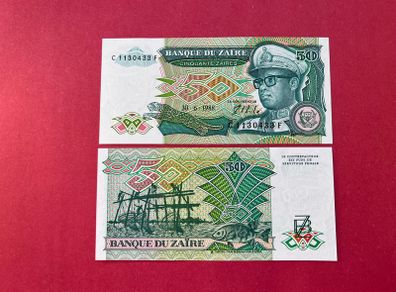 Zaire   50  Zaires  1988  Pick  32a. ( Uncirculated )