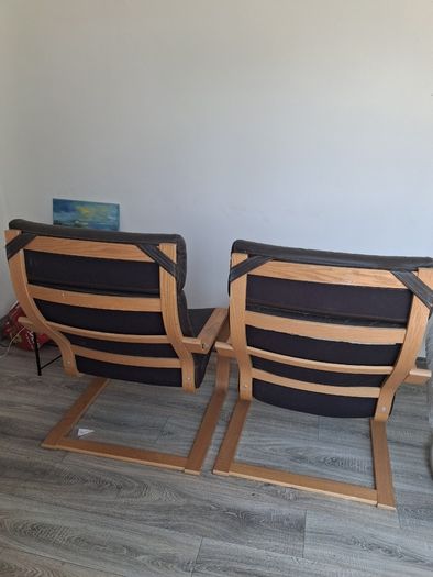 Armchair - POANG dark Brown Leather