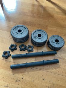 2 x 10kg cast iron dumbbell set