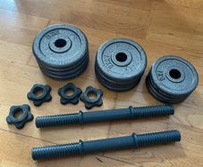 2 x 10kg cast iron dumbbell set