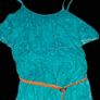 Teal Strappy Lace High Low Dress Image 3