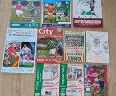 Soccer Programmes Cork City Manchester United Tottenham Celtic Barcelona Bohemians Everton Shamrock Rovers 10 in total with FREE STANDARD POSTAGE INCLUDED