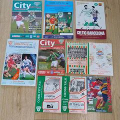 Soccer Programmes Cork City Manchester United Tottenham Celtic Barcelona Bohemians Everton Shamrock Rovers 10 in total with FREE STANDARD POSTAGE INCLUDED