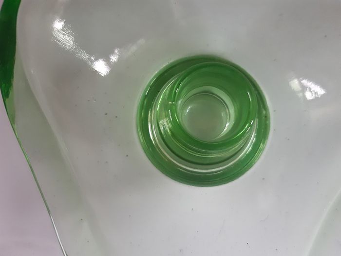 Green Glass Candle Holder