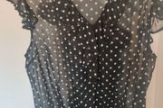 Atmosphere black polka dot transparent blouse size UK18 EU46 Postage included