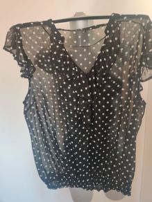 Atmosphere black polka dot transparent blouse size UK18 EU46 Postage included