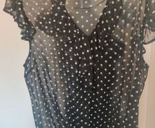Atmosphere black polka dot transparent blouse size UK18 EU46 Postage included