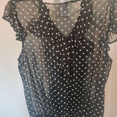 Atmosphere black polka dot transparent blouse size UK18 EU46 Postage included