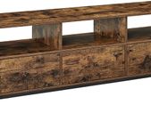 Lowboard TV Cabinet for TVs up to 65 Inches, 3 Drawers, 147 x 40 x 50 cm, Industrial Design, Steel Frame, Vintage Brown/Black