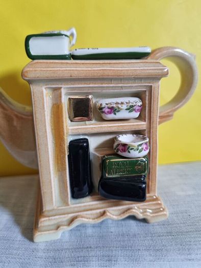 Rare Collectible Miniature Royal Albert 'Old Country Roses' Bedside Cabinet Teapot by Cardew Design