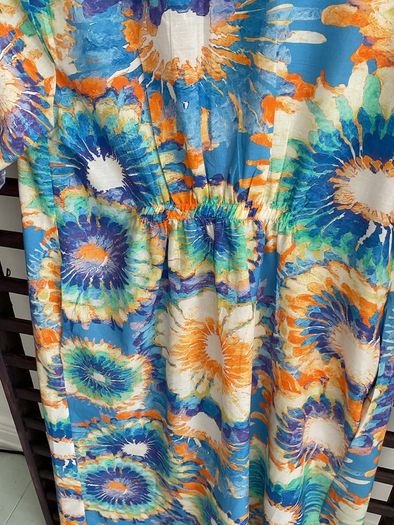 dress 100% cotton dress one-size multi colour summer
