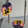 Pansy Matrix Yellow Purple Wing Earrings Image 2
