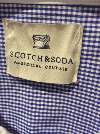 Scotch & Soda Blue Check Shirt with white collar