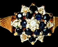 Vintage Hallmarked 14ct Gold/Diamond Cluster