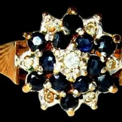 Vintage Hallmarked 14ct Gold/Diamond Cluster