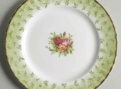 Salad Plate "Old Country Roses" Green Border by Royal Albert