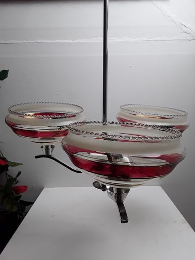 Chrome three globe shandelier