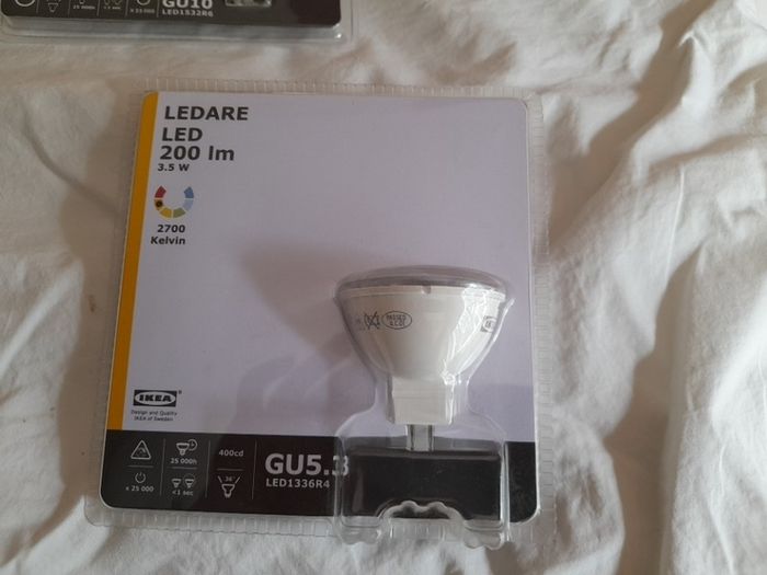 E4 LED light bulb bundle - 5xIKEA Ledare Gu10 400 Lm, 2 LED 230 lumen, 1x200 lumen