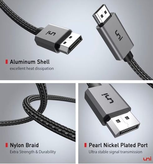 Uni DisplayPort to HDMI Cable 4K