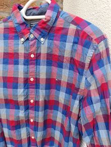 Tommy Hilfiger Vibrant Button Down Shirt Mens Large L Slim Fit