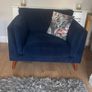 Blue Velvet Armchair Image 4