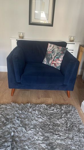 Blue Velvet Armchair