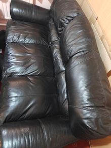 black leather couch