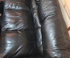black leather couch