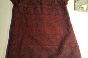 Zara girls jacquard burgundy  dress 11-12